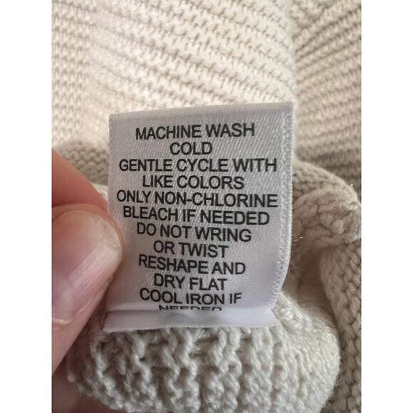 Sincerely Jules Oatmeal Chunky Ribbed Crop Pullover Sweater Size L Boho EUC - Picture 5 of 6